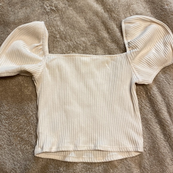 H&M Bubble Sleeve Ribbed Crop Top - Picture 3 of 4
